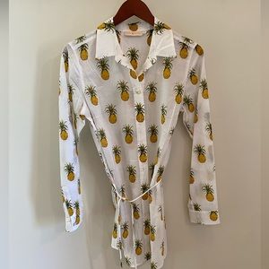 Tory Burch Mira Beach shirt with pineapples